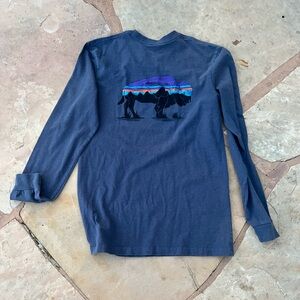 Patagonia Buffalo Long Sleeve Blue Heater Shirt